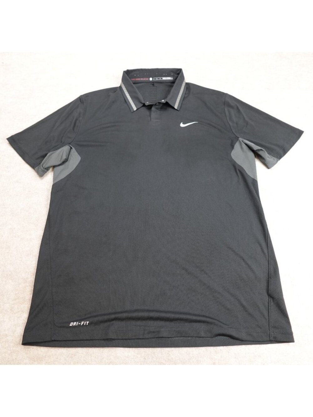 Nike Tiger Woods Polo Shirt Large Black Solid